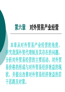 第六章 对外贸易产业经营上