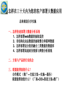 大数据厂商联盟--为您的客户在30天内部署大数据应用