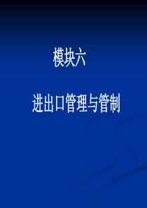 进出口管理与管制6