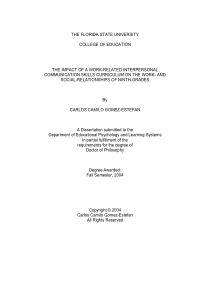 THE IMPACT OF A WORK-RELATED INTERPERSONAL COMMUNI