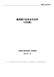集团客户业务合作总则(讨论稿)