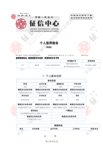 最新版人民银行个人征信报告样本-.可更改docx