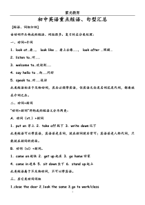 初中英语重点句型、短语(中考必背!)