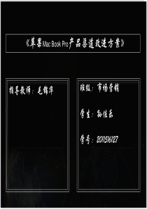 XXXX市场班27号孙佳乐苹果MacBookPro渠道改进方案