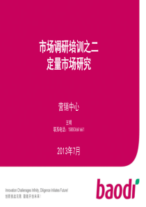 XXXX07市场调研培训之二定量市场研究
