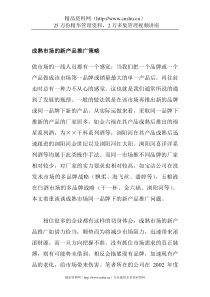 成熟市场的新产品推广策略