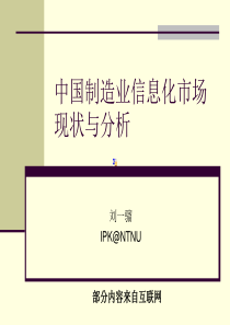 中国制造业信息化市场现状与分析-Personalweb
