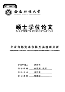企业内部资本市场及其治理分析