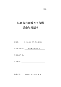 江西省共青城KTV的市场调查与策划