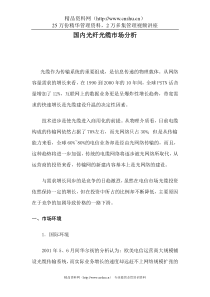 国内光纤光缆市场分析
