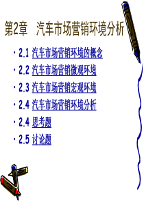 汽车营销第2章汽车市场营销环境分析