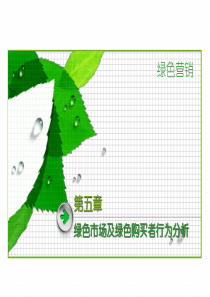 第五章 绿色市场及绿色购买者行为分析