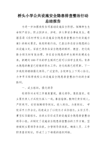 公共设施安全隐患排查整治行动总结报告