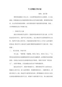 教师个人师德工作计划