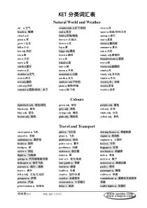 ket分类词汇表