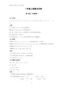 人教版一年级语文上册知识点整理