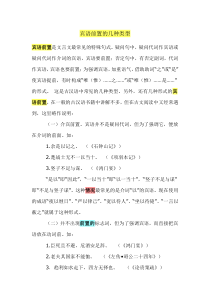 宾语前置的几种类型