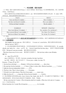 初中英语语法现在完成时练习题及答案
