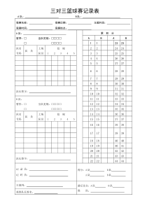 3V3篮球比赛记录表