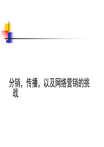 【网络营销】分销，传播，以及网络营销的挑战