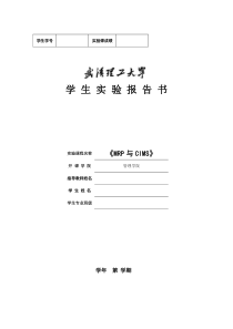 《MRP与CIMS》实验报告书