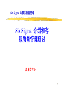 Six Sigma 与服务质量管理