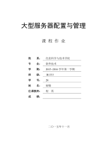 《大型服务器配置与管理》课程作业