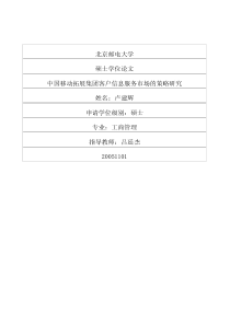 中国移动拓展集团客户信息服务市场的策略研究
