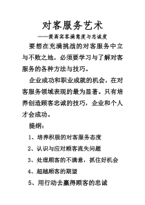 对客服务艺术