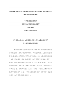 就业项目和五个基层服务项目的通