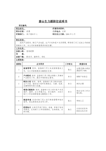 泰山生力源公司客户服务中心经理职位说明书