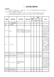 湖北省医疗服务价格表(XXXX)