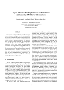 社会网络服务影响的性能和可伸缩性Web服务器Infrastractures