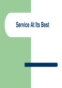 西餐服务——Service At Its Best