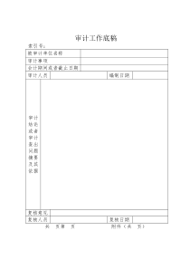 审计工作底稿-样本