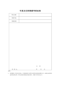 年度及任职期满考核结果模板