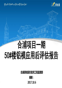 某某铝模项目一期50#楼铝模后评估2017.10.5