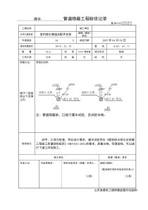 给排水及采暖管道隐蔽工程验收记录表及各种例图(精)