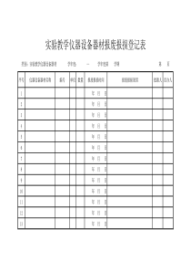 实验教学仪器设备器材报废报损登记表