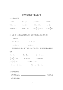 小升初专题解方程练习