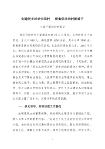民主法治示范村汇报材料