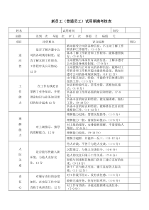 新员工转正考核表