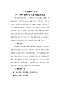学校小课题实施方案