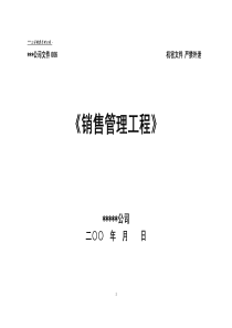 cXX公司《销售管理工程》文件