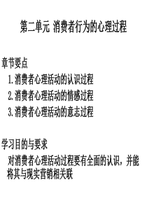 消费者行为学第二单元