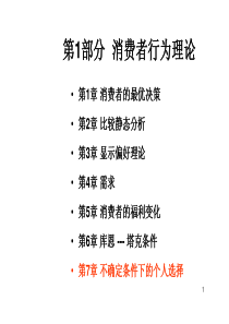 第7章北大高微讲义不确定条件下的消费者选择