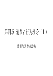 第四章 消费者行为理论(Ⅰ)
