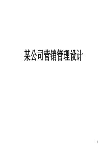 国际贸易有限公司营销管理模式设计方案