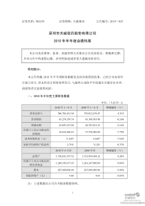 天威视讯：XXXX年半年度业绩快报
