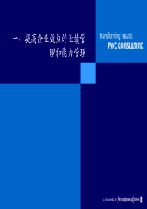 提高企业效益的业绩管理和能力管理